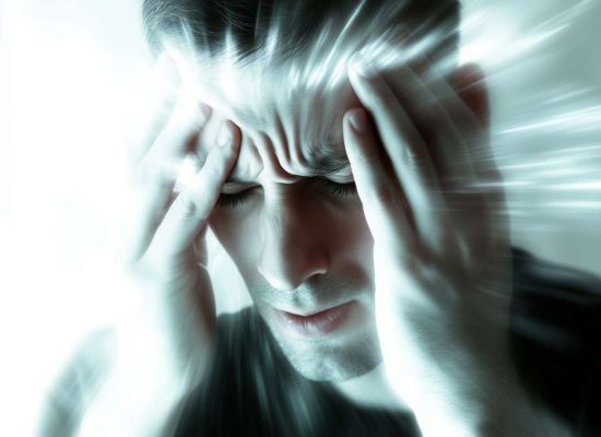 Un homme souffrant de migraine
